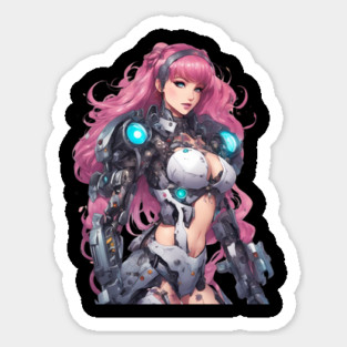 Synthetic Soul Robotic Girl Sticker