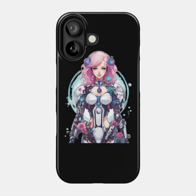 Girl Made of Metal and Steel Phone Case by animegirlnft