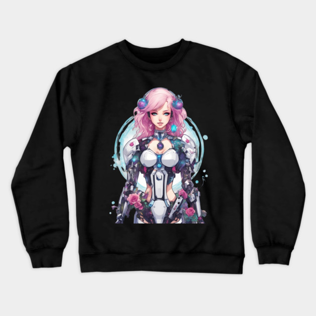 Girl Made of Metal and Steel Crewneck Sweatshirt by animegirlnft