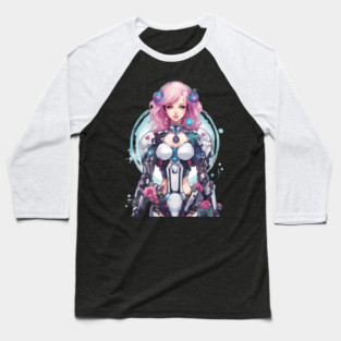 Girl Made of Metal and Steel Baseball T-Shirt