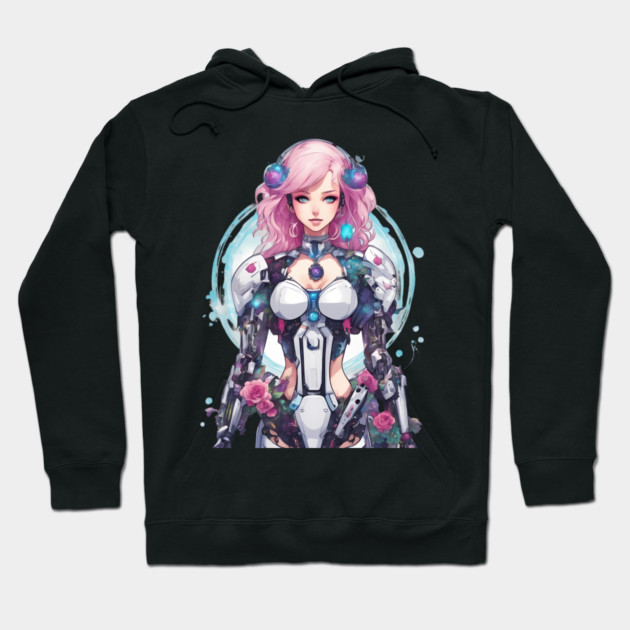 Girl Made of Metal and Steel Hoodie by animegirlnft