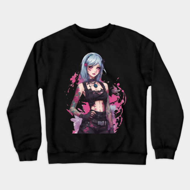 Queen of Emo Punk Metal Crewneck Sweatshirt by animegirlnft