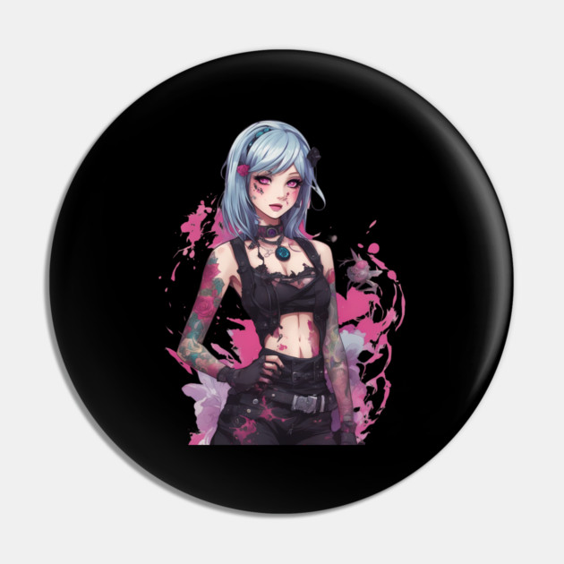 Queen of Emo Punk Metal Pin by animegirlnft