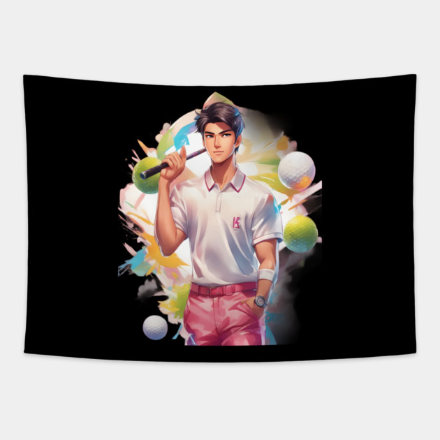 Anime Kpop Golfer Tapestry by animegirlnft
