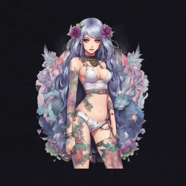 Ink and Tears Emo Goth Anime Girl by animegirlnft