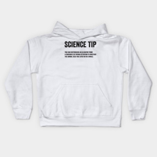 Funny Science Tip - Crocodile Alligator Text Style Black Font Kids Hoodie