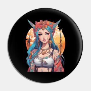 Dark Melodies Secret Life Emo Goth Anime Girl Pin