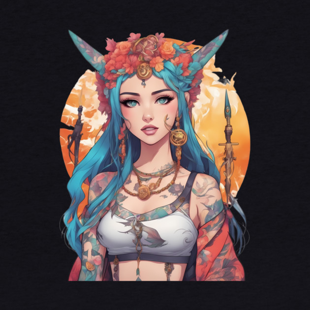 Dark Melodies Secret Life Emo Goth Anime Girl by animegirlnft