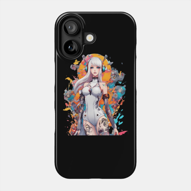 Ethereal Shadows Enigmatic Emo Goth Anime Girl Phone Case by animegirlnft