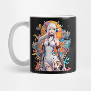 Ethereal Shadows Enigmatic Emo Goth Anime Girl Mug