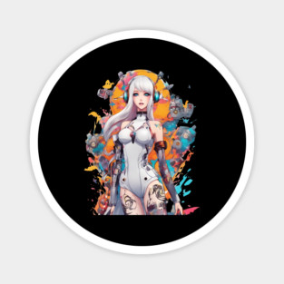 Ethereal Shadows Enigmatic Emo Goth Anime Girl Magnet