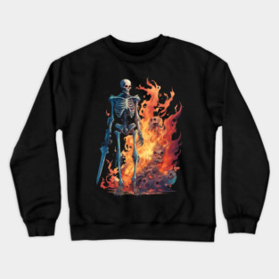Infernal RealmsDomain of Evil Demons and Hellish Skeleton Crewneck Sweatshirt