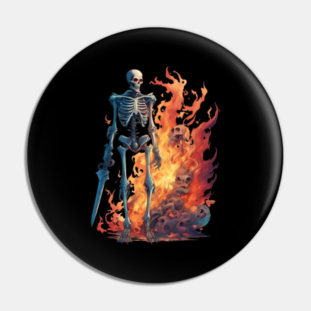 Infernal RealmsDomain of Evil Demons and Hellish Skeleton Pin by animegirlnft