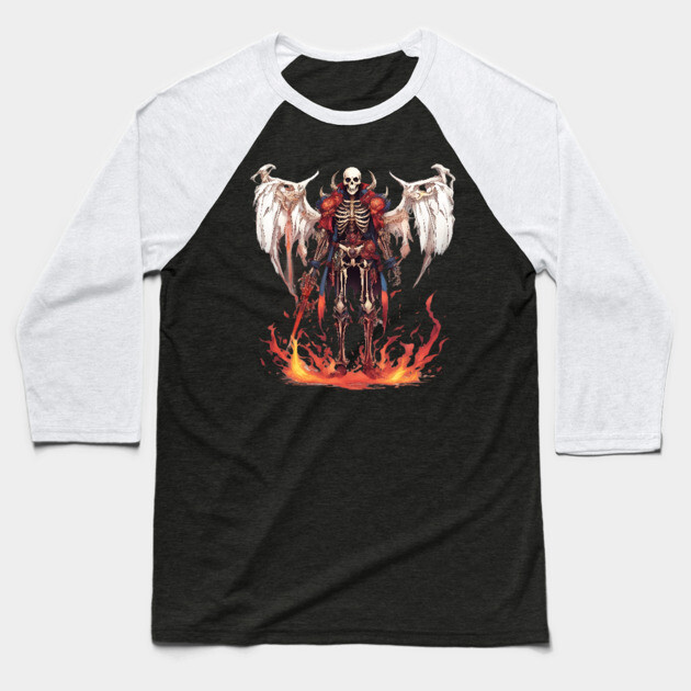 Beyond the Abyss Secrets of the Evil Demon Hell Underworld Baseball T-Shirt by animegirlnft