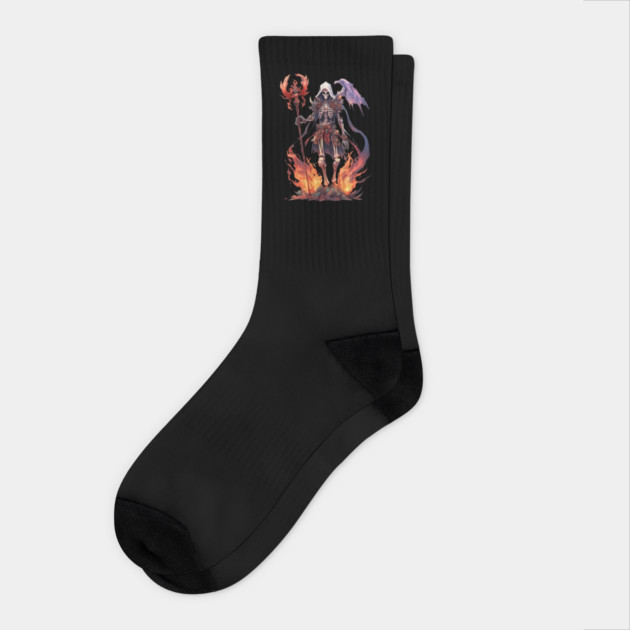 Demonic Descen Terrifying Realms of the Evil Demon Hell Underworld Socks by animegirlnft