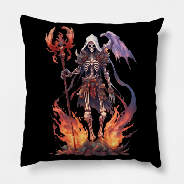 Demonic Descen Terrifying Realms of the Evil Demon Hell Underworld Pillow by animegirlnft