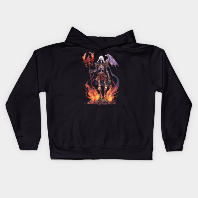 Demonic Descen Terrifying Realms of the Evil Demon Hell Underworld Kids Hoodie by animegirlnft