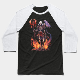 Demonic Descen Terrifying Realms of the Evil Demon Hell Underworld Baseball T-Shirt