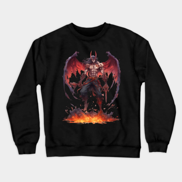 Malevolent Depths Perils of the Evil Demon Hell Underworld Crewneck Sweatshirt by animegirlnft