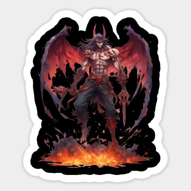 Malevolent Depths Perils of the Evil Demon Hell Underworld Sticker by animegirlnft