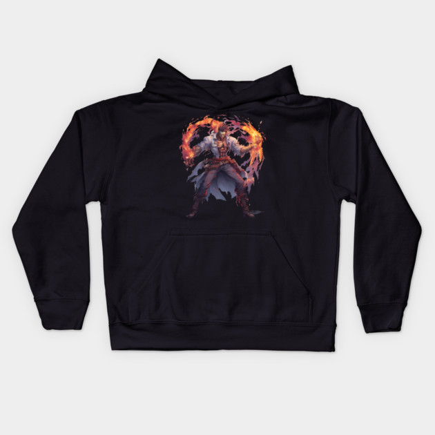 Anime Fire Magician Kids Hoodie by animegirlnft