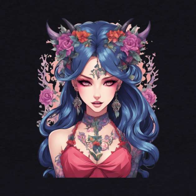 Gothic Whispers Mysterious Emo Goth Anime Girl by animegirlnft