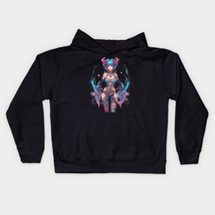 Sorrowful Serenade Emo Goth Anime Girl Kids Hoodie