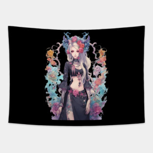 Dark Heart of an Emo Goth Anime and Despair Tapestry