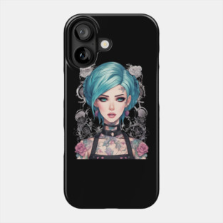 Roses and Shadows Secret Emo Goth Anime Girl Phone Case