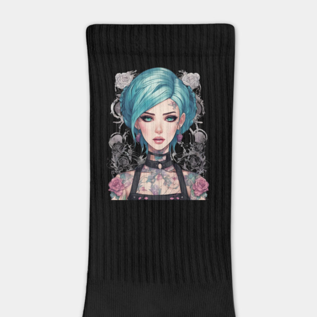 Roses and Shadows Secret Emo Goth Anime Girl by animegirlnft