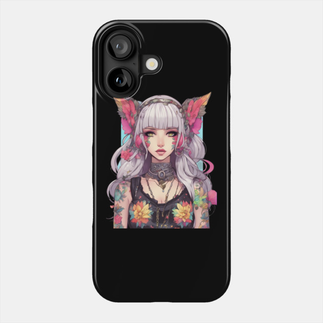 Beyond the Black Veil Emo Goth in the Anime World Phone Case by animegirlnft
