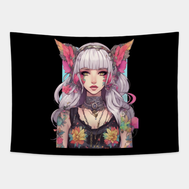 Beyond the Black Veil Emo Goth in the Anime World Tapestry by animegirlnft