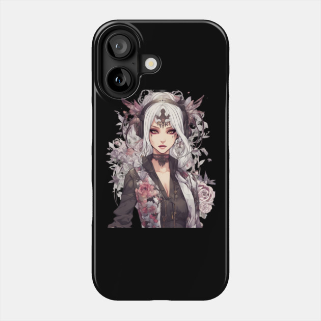 Melancholy Moonlight Emo Goth Anime Girl Universe Phone Case by animegirlnft