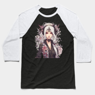 Melancholy Moonlight Emo Goth Anime Girl Universe Baseball T-Shirt