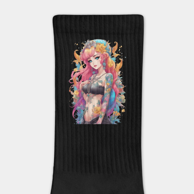 Ink Stains and Tears Emo Goth Anime Girl by animegirlnft