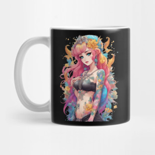 Ink Stains and Tears Emo Goth Anime Girl Mug