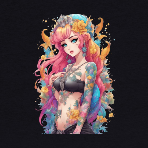 Ink Stains and Tears Emo Goth Anime Girl by animegirlnft