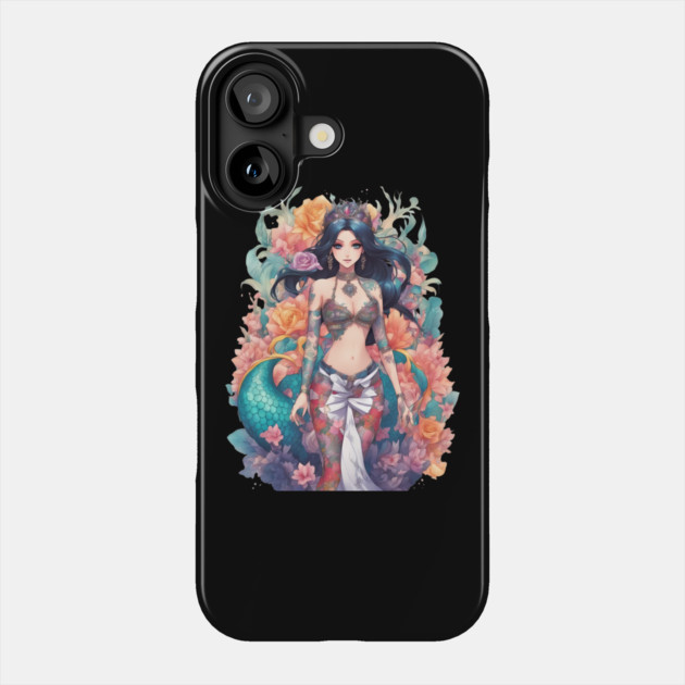 Black Hair Serpent Lady Phone Case by animegirlnft