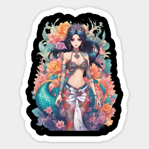 Black Hair Serpent Lady Magnet by animegirlnft