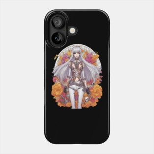 White Hair Anime Skeleton Girl Phone Case