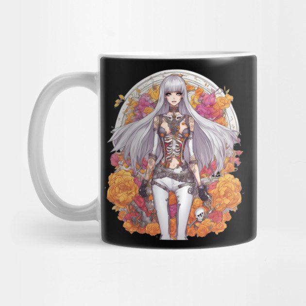 White Hair Anime Skeleton Girl by animegirlnft