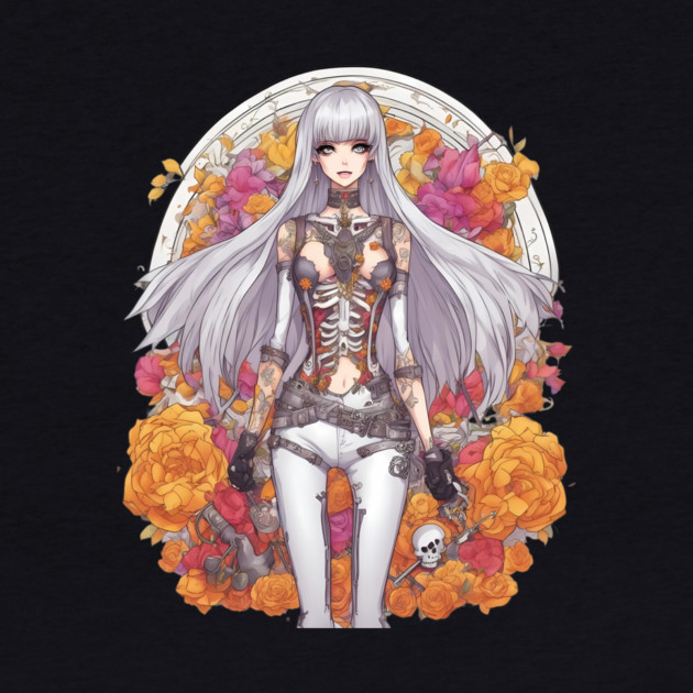 White Hair Anime Skeleton Girl by animegirlnft