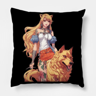 Werewolf Anime Girl Pillow