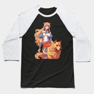 Werewolf Anime Girl Baseball T-Shirt