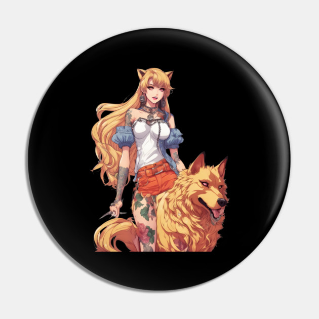 Werewolf Anime Girl Pin by animegirlnft