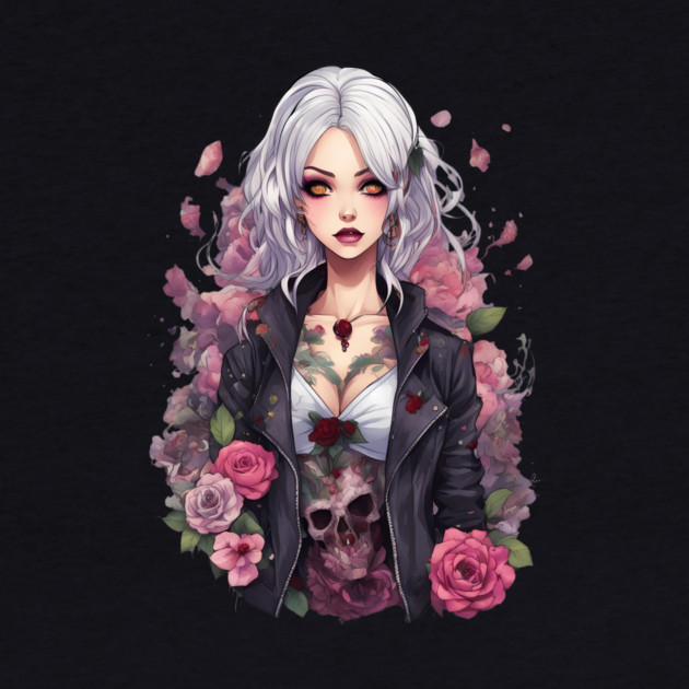 Shadows and Sorrows Emo Goth Anime Girl by animegirlnft