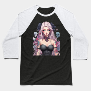 Ethereal Despair Heart of an Emo Goth Anime Girl Baseball T-Shirt