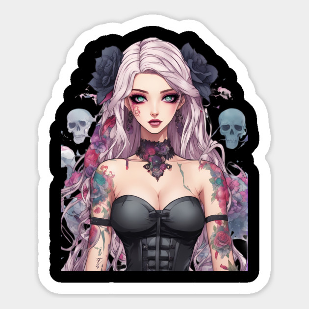 Ethereal Despair Heart of an Emo Goth Anime Girl Magnet by animegirlnft