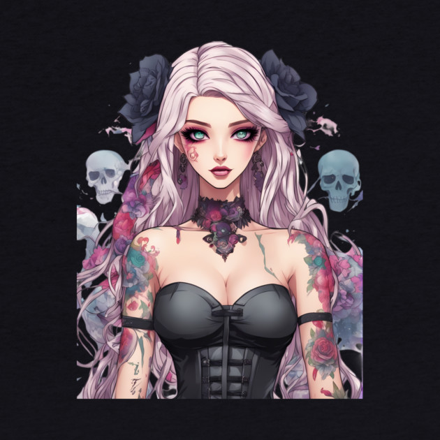 Ethereal Despair Heart of an Emo Goth Anime Girl by animegirlnft