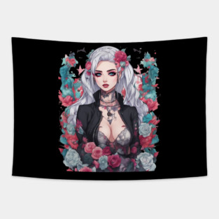 Darkness Within Life Emo Goth Anime Girl Tapestry